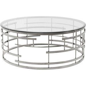 Kare Design Table basse ronde en verre et acier argenté D100 Argent 100x45x100cm