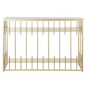 Wadiga Console en metal dore et plateau verre noir 120x40x81cm Or 120x81x40cm