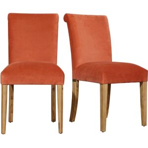 Robin des Bois ALIX - Chaises en bois et velours, lot de 2 brique