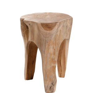 MACABANE Tabouret rond en teck Marron 30x40x30cm