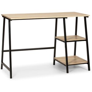 HOMN Bureau noir, style industriel, 105 cm longueur