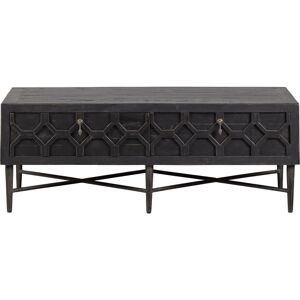 BePureHome Table basse en ancien bois de pin noir Noir 120x46x60cm