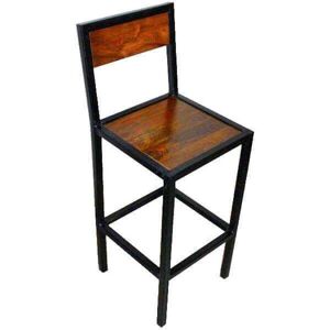 Mathi Design Chaise haute en acier et bois 75 cm