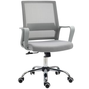 Vinsetto Chaise de bureau ergonomique reglable revetement maille gris