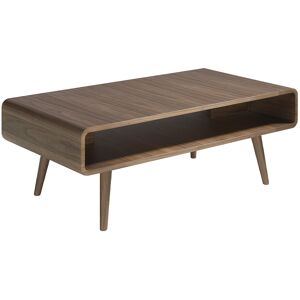 Table basse effet bois noyer