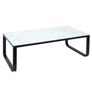 The Home Deco Factory Table basse en verre blanc Blanc 105x32x55cm
