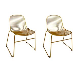 Now s Home Lot de 2 chaises empilables en métal doré
