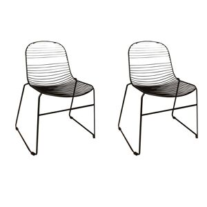 Now s Home Lot de 2 chaises empilables en métal noir - Publicité