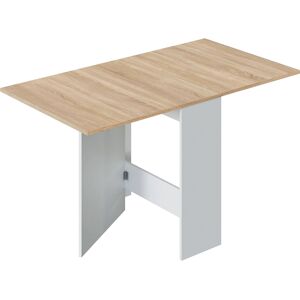 Dmora Table extensible effet bois 31x77 cm blanc et chêne Marron 78x77x31cm