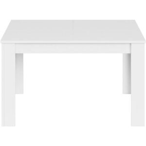 Dmora Table extensible effet bois 140/190x90 cm blanc brillant