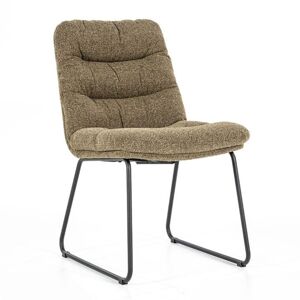 Meubles & Design Chaise moderne rembourree en tissu matelasse marron
