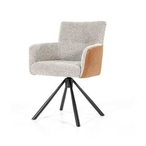 Meubles & Design Chaise avec accoudoirs en simi et tissu bouclé orange Orange 57x86x60cm