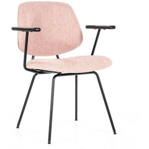 Meubles & Design Chaise moderne avec accoudoirs en tissu rose