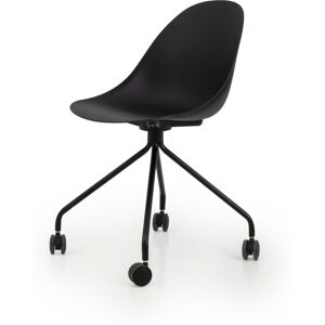 Meubles & Design Chaise de bureau design a roulette en plastique noir