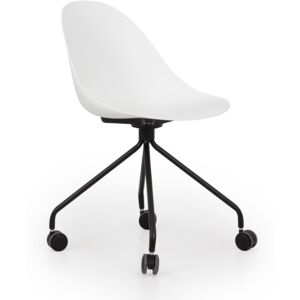 Meubles & Design Chaise de bureau design a roulette en plastique blanc