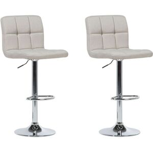 Beliani Lot de 2 chaises de bar reglables beiges Beige 45x114x39cm