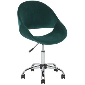 Beliani Chaise a roulette en velours vert emeraude