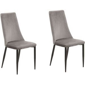 Beliani Lot de 2 chaises en velours gris - Publicité