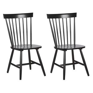 Beliani Lot de 2 chaises de salle à manger en bois noir - Publicité