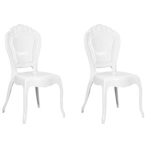 Beliani Lot de 2 chaises de salle à manger blanche - Publicité