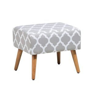 Beliani Petit tabouret avec motif trèfles Gris 50x42x39cm