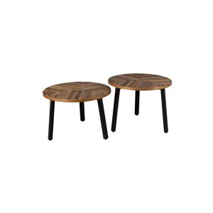 Dutchbone Set de 2 tables basses en bois marron - Publicité