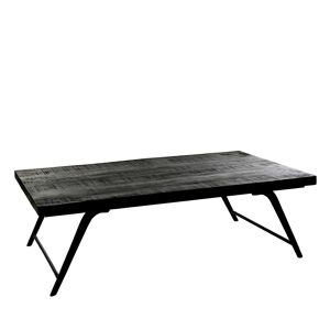 Pomax Table basse en bois 125x75cm noir Noir 125x38x75cm