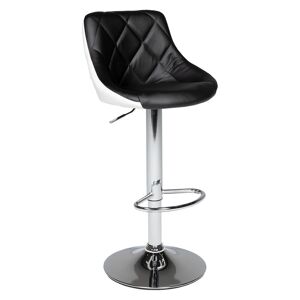 Happy Garden Tabouret de bar en simili cuir noir et blanc