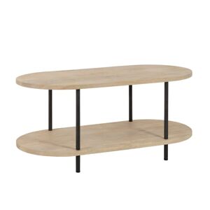 Meubles & Design Table basse en bois clair et métal noir Beige 120x35x60cm