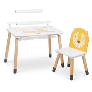 Beeloom Table pour enfants en bois naturel jaune multifonctionnelle