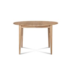 Hellin Table ronde extensible bois D105 cm avec 1 allonge et pieds fuseau