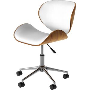 Rendez Vous Deco Chaise de bureau pivotante en cuir synthetique blanc 79 91cm Blanc 56x91x56cm