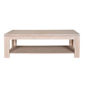 Hellin Table basse rectangulaire finition bois chêne blanchi massif - Publicité