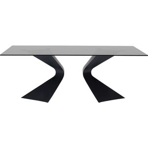 Kare Design Table à manger 8 personnes en verre et acier noir L200 Noir 200x75x100cm