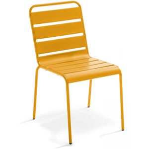 Oviala Chaise en métal jaune