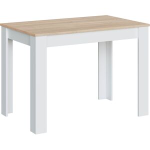 HOMN Table fixe couleur chene et blanc, Table de cuisine, longueur 109 cm