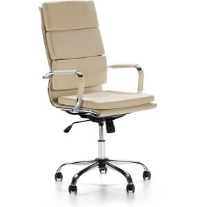 HOMN Fauteuil de bureau inclinable taupe, cuir synthetique