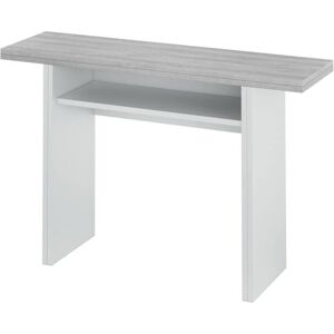 Dmora Table extensible effet bois 120x35 cm blanc et beton