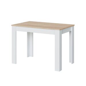 Dmora Table fixe effet bois 109x67 cm blanc et chêne Marron 109x78x67cm