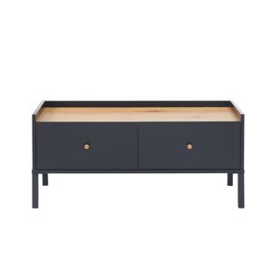 Baita Table basse noir et effet bois 90cm Noir 90x40x45cm