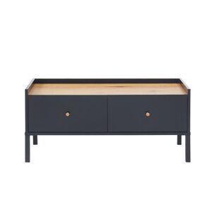 Baita Table basse noir et effet bois 90cm