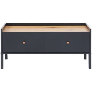 Baita Table basse noir et effet bois 90cm - Publicité