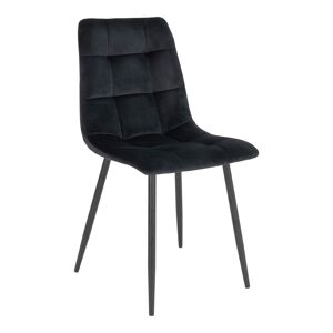 Chaise dîner velours noir Noir 55x86x44cm