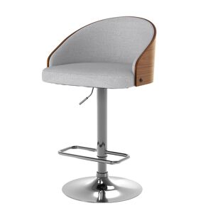 Rendez-Vous Deco Chaise de bar reglable 63/84 cm en tissu gris clair