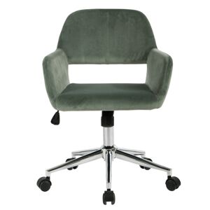 Urban Meuble Chaise de bureau moderne en velours vert réglable et 360° Vert 55x85x56cm