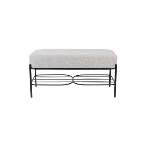 Drawer Banc en tissu et métal blanc Blanc 90x45x35cm