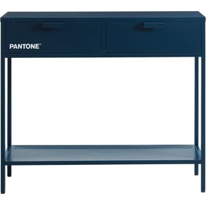 Drawer Console 2 tiroirs en metal PANTONE L100cm bleu nuit