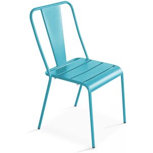 Oviala Chaise en métal bleu