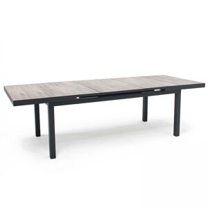 Oviala Table extensible en aluminium et ceramique bois grise
