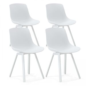 Oviala Lot de 4 chaises scandinave aluminium blanches - Publicité